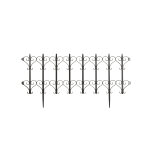 Virágágyás szegély / kerítés készlet 61x30 cm - Fekete (10 db)