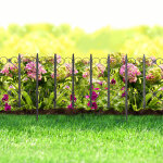 Virágágyás szegély / kerítés készlet 61x30 cm - Fekete (10 db)