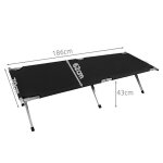 Trizand Kemping ágy - 186x70x43 cm - Fekete