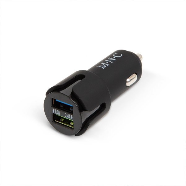 Autós szivargyújtó adapter - 2 x USB aljzattal - 2,4 A - Fekete