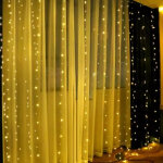 Karácsonyi USB fényfüggöny távirányítóval - Meleg fehér (300 LED)