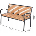 GardenLine Kerti pad - 125 x 60 x 80 cm - Barna
