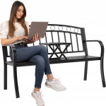 GardenLine Kerti pad bővíthető asztallal - 127 x 53 x 84 cm - Fekete
