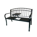 GardenLine Kerti pad bővíthető asztallal - 127 x 53 x 84 cm - Fekete