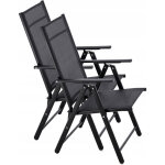 GardenLine összecsukható kerti szék - 60 x 58 x 100 cm - Fekete - 2 db