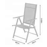 GardenLine összecsukható kerti szék - 60 x 58 x 100 cm - Fekete - 2 db