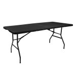 Összecsukható kerti asztal – 180 x 74 x 74 cm – Fekete