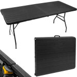 Összecsukható kerti asztal – 180 x 74 x 74 cm – Fekete