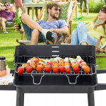 Faszenes kerti nagy grillsütő kerekekkel, polcokkal - 84 x 78 x 42 cm