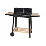 Faszenes kerti nagy grillsütő kerekekkel, polcokkal - 94 x 78 x 42 cm