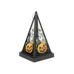Halloween-i LED lámpás - tök - melegfehér - fekete - 9,5 x 9,5 x 17 cm - 2 x AAA
