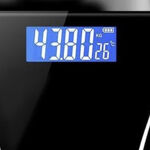 Intelligens fürdőszobai mérleg - LCD - 180 kg - Fekete