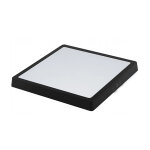 LED mennyezeti lámpa - Négyzet - Meleg fehér - Fekete - 18W