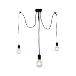 Mennyezeti függeszték, póklámpa - 3 x E27 - 110 cm - Fekete