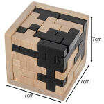 Logikai fa puzzle játék - 7 x 7 x 7 cm