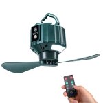 Hordozható akkumulátoros ventilátor LED világítással – 5200 mAh
