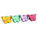 Leszúrható LED szolár - pillangók - színes - fekete - műanyag - 9 x 9 x 8,5 cm (1)