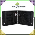 Összecsukható kerti catering asztal – 180x74 cm, bőrönd formában, masszív, fekete