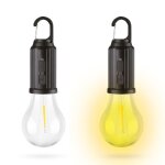 Akasztható szolár lámpa - villanykörte alakú - USB-C - 100 lumen - 400 mAh