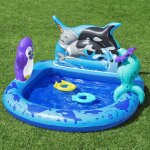 Bestway Polar Pals felfújható kerti játszótér – 134×131×73 cm – vízi és szárazföldi játékokkal