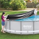 Bestway medencetakaró ponyva – Ø 427 cm – fekete – PVC védőhuzat