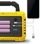 Multifunkciós kézi lámpa - szolár panel, USB-C - 6 világítási mód, 8 LED, 3600 mAh