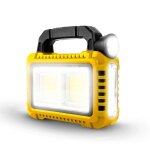 Multifunkciós kézi lámpa - szolár panel, USB-C - 6 világítási mód, 8 LED, 3600 mAh