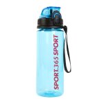 Sport kulacs - műanyag, átlátszó - 600 ml - 3 színben
