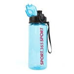 Sport kulacs - műanyag, átlátszó - 600 ml - 3 színben