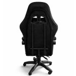 Velúr Gaming szék lábtartóval, ergonomikus, állítható, fém vázzal - Fekete