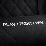 Velúr Gaming szék lábtartóval, ergonomikus, állítható, fém vázzal - Fekete