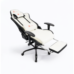 Fehér ergonomikus gamer szék – állítható, dönthető, lábtartós