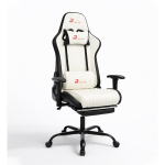 Fehér ergonomikus gamer szék – állítható, dönthető, lábtartós