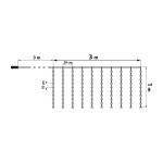 Fényfüggöny - 100 db melegfehér microLED-del - 3 x 1 m - 230V - távirányítós