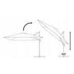 Garden Line Függő napernyő - Szürke - 3 x 4 m
