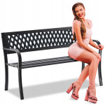 GardenLine Kerti pad - Rács - 125 x 53 x 77 cm - Fekete