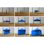 GardenLine Kerti pavilon 3 oldalfallal - Fekete - 3 x 3 m