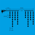 LED-es jégcsap fényfüggöny - 600 LED